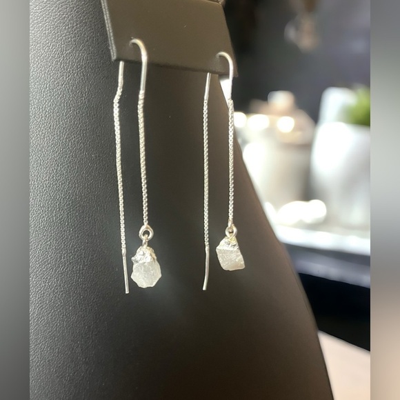 Jewelry - Raw Moonstone Threader Earrings